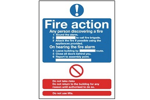Fire Action Standard Signs