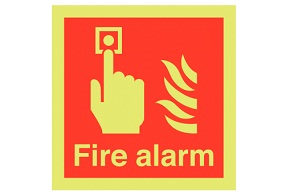 Nite Glo Photoluminescent Fire Alarm Signs