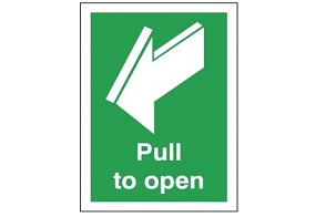 Pull To Open Arrow Forward Signs